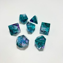 Seafoam Swirl Color Dice set of 7